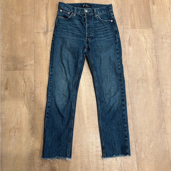 GAP cheeky high rise straight 25 darker wash ankle - Picture 1 of 5